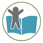 A child jumping above a book